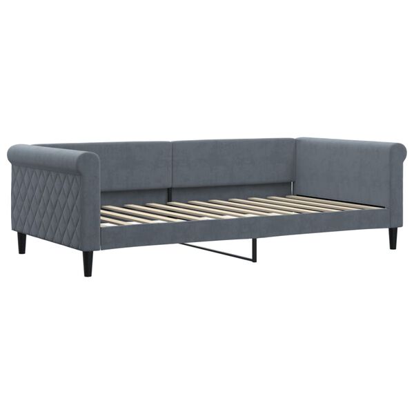 vidaXL Sofa z materacem do spania, ciemnoszara, 100x200 cm, aksamit