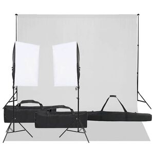 vidaXL Fotograficzny zestaw studyjny z lampami i tłem