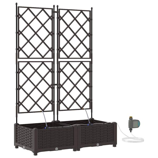 vidaXL Doniczka ogrodowa 2 pcs Brązowy Stal