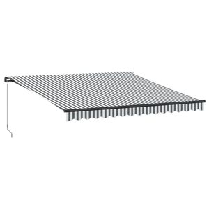 vidaXL Ręcznie zwijana markiza z LED, antracytowo-biała, 400x350 cm