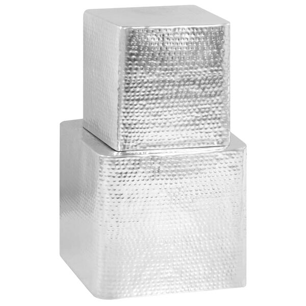vidaXL Stoliki kawowe z aluminium, 2 sztuki, srebrne