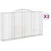 vidaXL Kosze gabionowe, 3 szt, 300x30x160/180 cm, galwanizowane żelazo