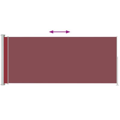 vidaXL Zwijana markiza boczna na taras, 180x500 cm, czerwona