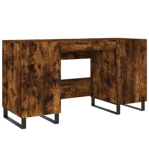 vidaXL Biurko, przydymiony dąb, 140x50x75 cm, materiał drewnopochodny