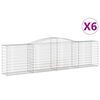 vidaXL Kosze gabionowe, 6 szt, 400x50x100/120 cm, galwanizowane żelazo