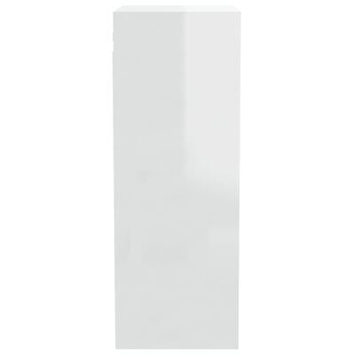 vidaXL Szafka wisząca, biała o wysokim połysku, 34,5x32,5x90 cm