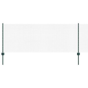 vidaXL Ogrodzenie z słupkiem Zielony 0,8 x 10 m Stal i PVC