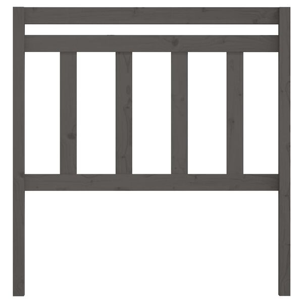 vidaXL Wezgłowie ł&oacute;żka, szare, 106x4x100 cm, lite drewno sosnowe