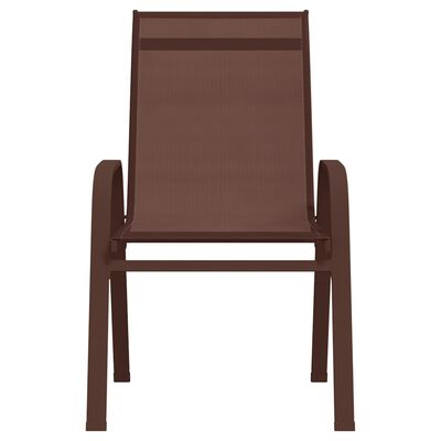 vidaXL Sztaplowane krzesła ogrodowe, 6 szt., brąz, tworzywo textilene