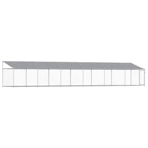 vidaXL Klatka dla psa, z dachem i drzwiami, szara, 12x2x2 m, stal