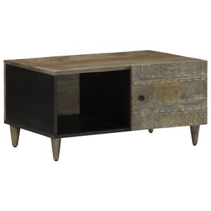 vidaXL Stolik kawowy Jasnoszary 80x50x40 cm Drewno lite Mango