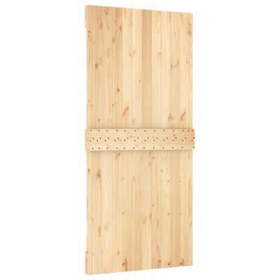 vidaXL Drzwi przesuwne z osprzętem, 95x210 cm, lite drewno sosnowe