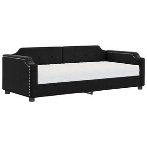 vidaXL Sofa z materacem do spania, czarna, 80x200 cm, tkanina