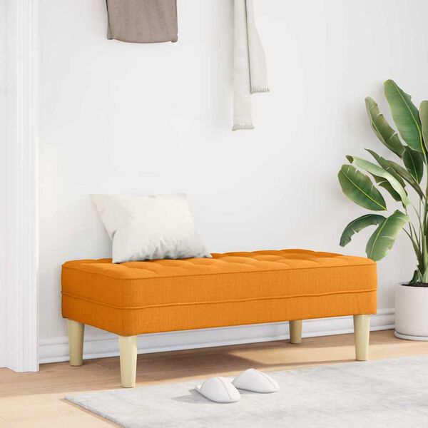 vidaXL ławka z poduszką Ciemny Ż&oacute;łty 113 x 57 x 39 cm tkanina