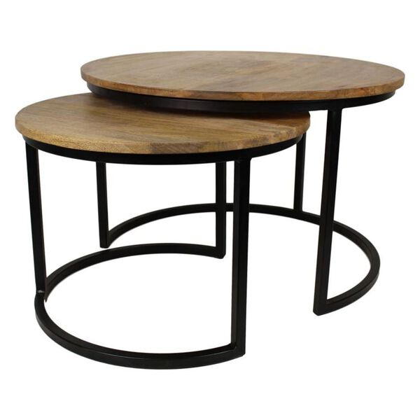 HSM Collection Zestaw 2 stolik&oacute;w kawowych Ronin, okrągłych