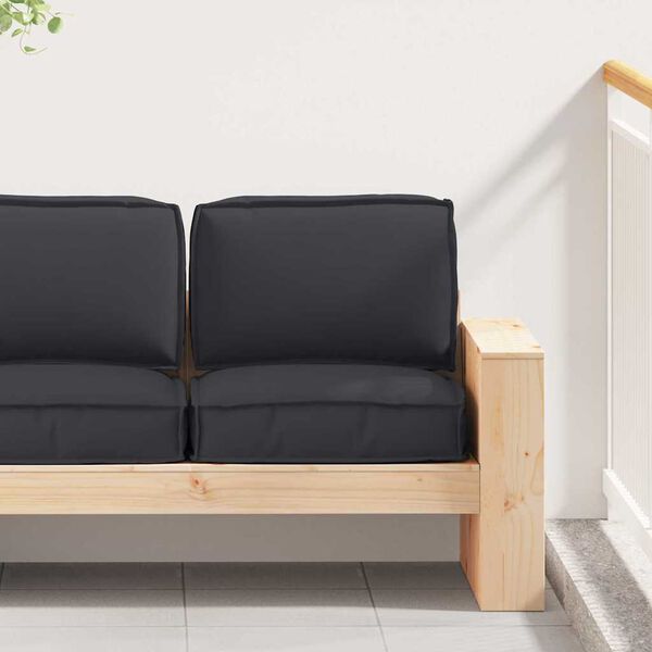 vidaXL Zestaw poduszek na paletę 2 pcs Czarny Materiał Oxford