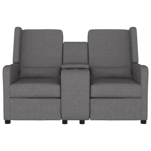 vidaXL 2-os., rozkładany fotel masujący, uchwyt na napoje, jasnoszary