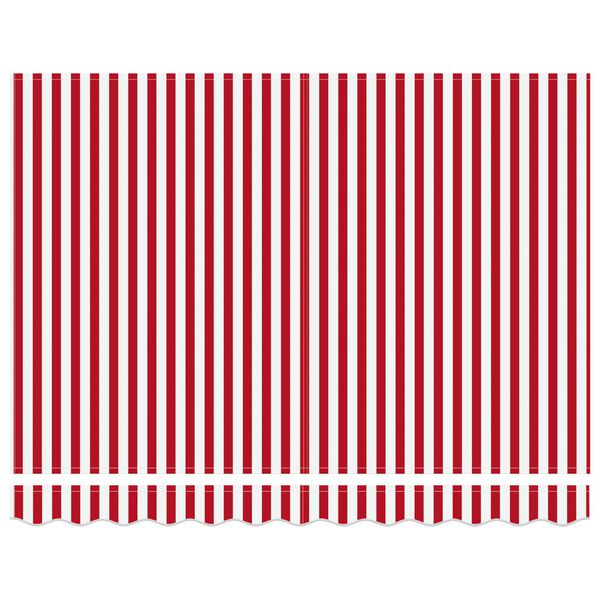 vidaXL Markiza zwijana Czerwony i Biały 350 x 250 cm Poliester i Metal