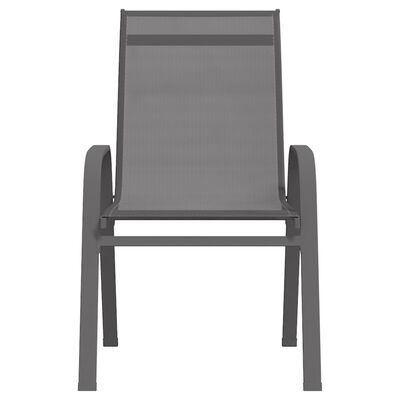 vidaXL Sztaplowane krzesła ogrodowe, 6 szt., szare, tworzywo textilene
