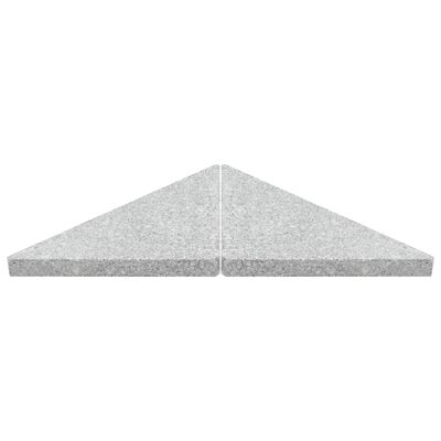 vidaXL Obciążniki do parasola, 4 szt., szary granit, trójkątne, 60 kg