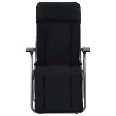 vidaXL Składane krzesła ogrodowe z poduszkami, 2 szt., czarne