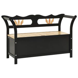 vidaXL Ławka, czarna, 107x45x75,5 cm, lite drewno jodłowe