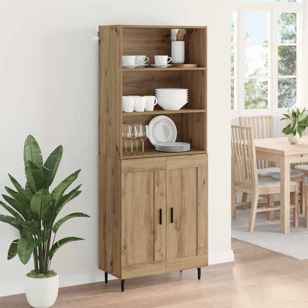 vidaXL Highboard Dąb rzemieślniczy 69,5 x 34 x 180 cm