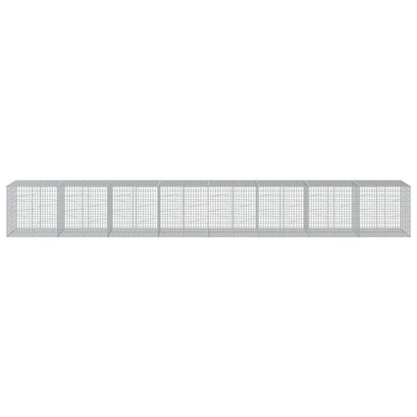 vidaXL Kosz gabionowy z pokrywą, 800x100x100 cm, galwanizowane żelazo