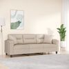 vidaXL 3-osobowa sofa z poduszkami, kremowa, 180 cm, mikrofibra
