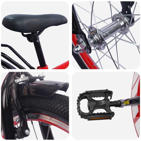 vidaXL Rower Dziecięcy 18 Cali dla dzieci w wieku 5-7 lat Czerwony