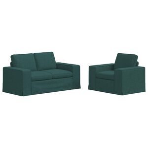 vidaXL Sofa 2 pcs Ciemna zieleń