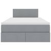 vidaXL Ł&oacute;żko z miejscem na przechowywanie i LED Jasnoszary tkanina
