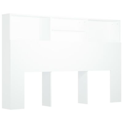 vidaXL Wezgłowie łóżka z półkami, białe, 160x19x103,5 cm
