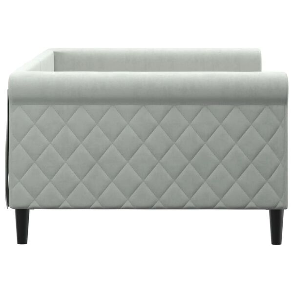 vidaXL Ł&oacute;żko dzienne, jasnoszare, 100x200 cm, obite aksamitem