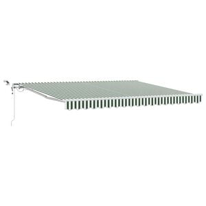 vidaXL Markiza wysuwana Zielony i Biały 400 &times; 300 cm Poliester