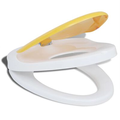 vidaXL Biało-żółta, wolnoopadająca deska WC, dla dzieci i dorosłych