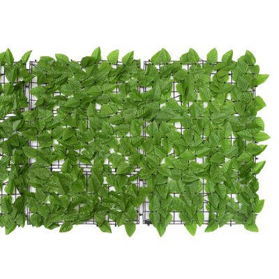 vidaXL Parawan balkonowy, zielone liście, 400x75 cm