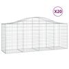 vidaXL Kosze gabionowe, 20 szt, 200x50x80/100 cm, galwanizowane żelazo