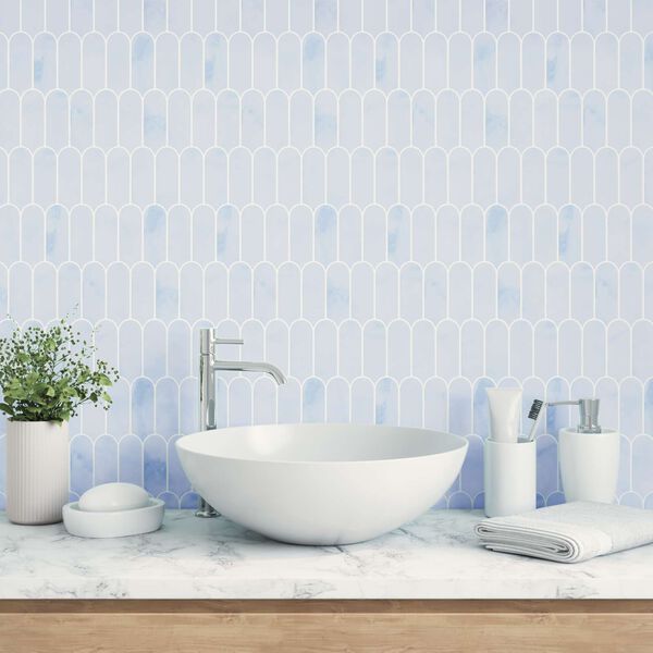 vidaXL Dekoracyjne naklejki 10 pcs Jasnoniebieski 30 x 30 x 0,8 cm