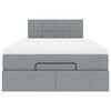 vidaXL Ł&oacute;żko otomana z materacem, jasnoszare, 120x200 cm, tkanina
