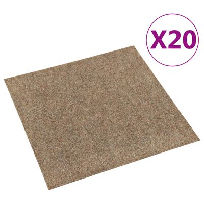 vidaXL Podłogowe płytki dywanowe, 20 szt., 5 m², beżowe