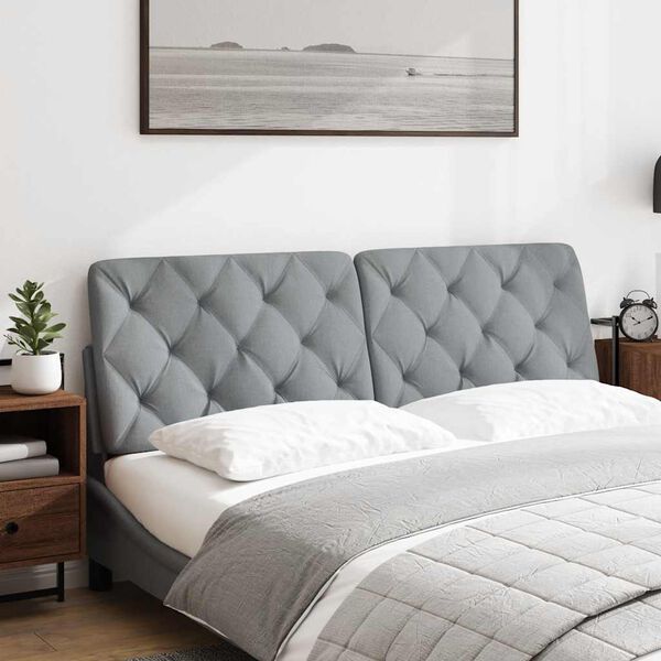 vidaXL Poduszka na wezgłowie, jasnoszara, 160 cm, tkanina