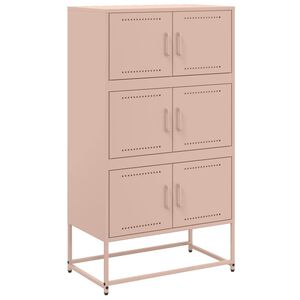 vidaXL Szafka, r&oacute;żowa, 68,5x38,5x123,5 cm, stal