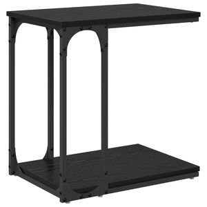 vidaXL Stolik boczny Czarny Dąb 50 x 35 x 52 cm Drewno inżynieryjne