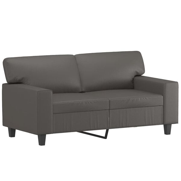 vidaXL 2-osobowa sofa, szary, 120 cm, sztuczna sk&oacute;ra