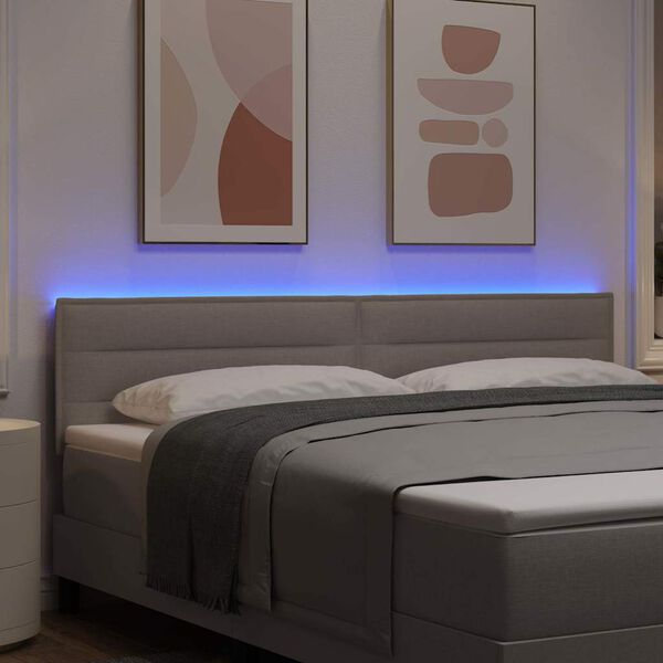vidaXL Wezgłowie LED Ze LED Lights Ciemnoszary 180 cm Poliester