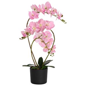 vidaXL Sztuczny kwiat orchidei w doniczce r&oacute;żowy 45 x 15 x 65 cm