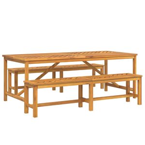 vidaXL Zestaw do jadalni w ogrodzie 3 pcs Brązowy Lite Drewno Akacji