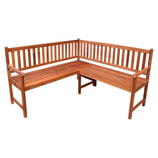 vidaXL Narożna ławka ogrodowa z poduszkami, 150 cm, drewno akacjowe