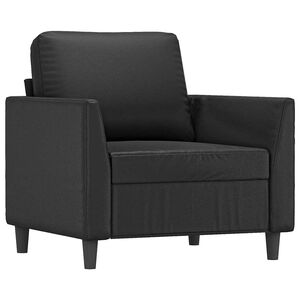 vidaXL Fotel, czarny, 60 cm, obity sztuczną sk&oacute;rą